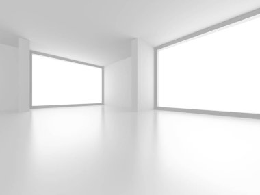 Fütüristik beyaz mimari tasarım arka plan