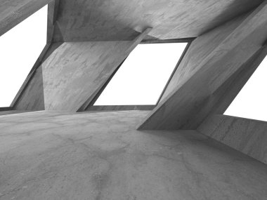 Karanlık beton boş oda. Modern mimari tasarım