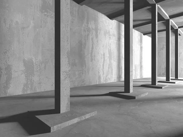 Dunkler Beton leerer Raum. Modernes Architekturdesign — Stockfoto