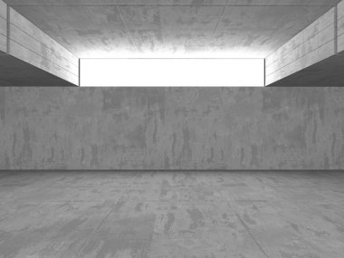 Karanlık beton boş oda. Modern mimari tasarım