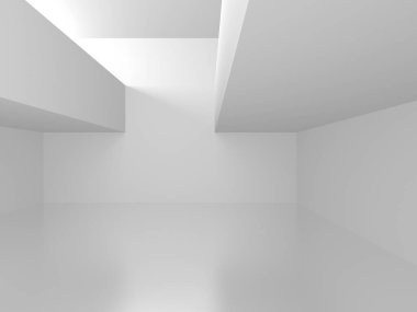 Fütüristik beyaz mimari tasarım arka plan