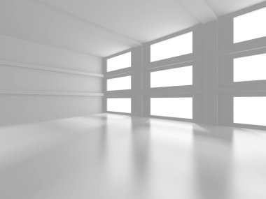 Fütüristik beyaz mimari tasarım arka plan