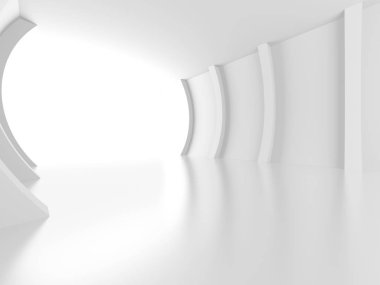 Fütüristik beyaz mimari tasarım arka plan