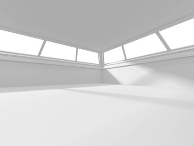 Fütüristik beyaz mimari tasarım arka plan