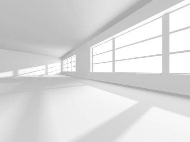 Fütüristik beyaz mimari tasarım arka plan