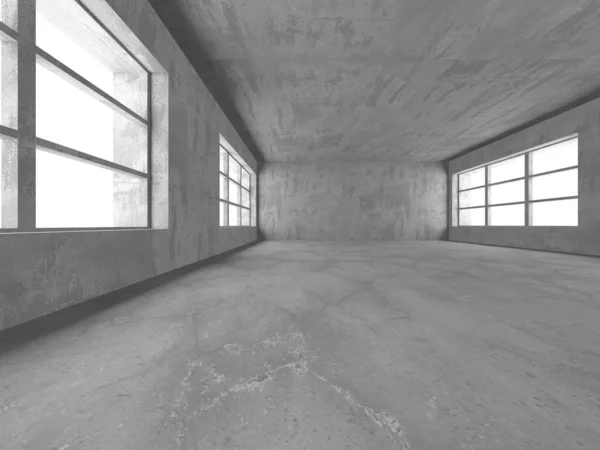 暗いコンクリートの空部屋。現代建築の設計 — ストック写真
