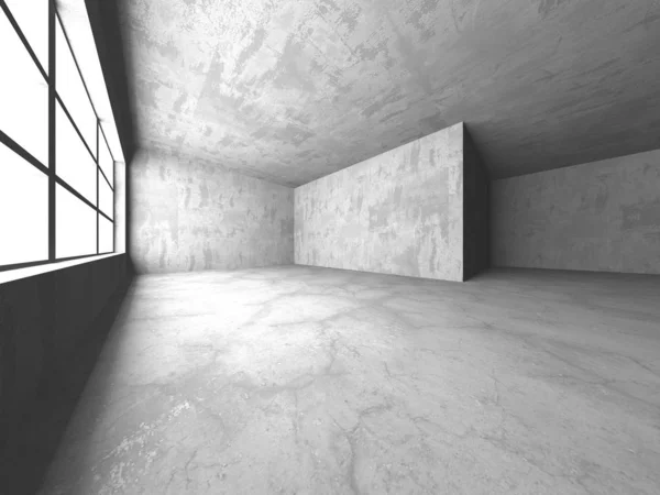 Dark concrete empty room. Modern architecture design — Stock Photo, Image