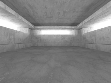 Karanlık beton boş oda. Modern mimari tasarım