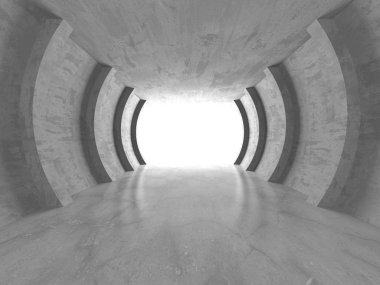 Karanlık beton boş oda. Modern mimari tasarım