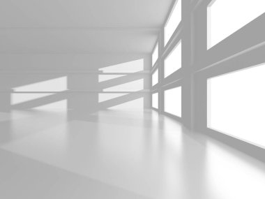 Fütüristik beyaz mimari tasarım arka plan