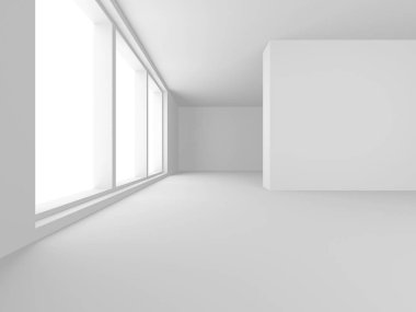 Fütüristik beyaz mimari tasarım arka plan