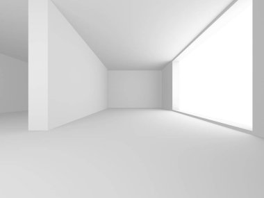 Fütüristik beyaz mimari tasarım arka plan