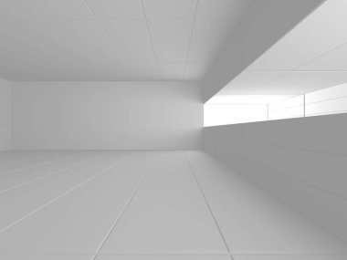 Fütüristik beyaz mimari tasarım arka plan