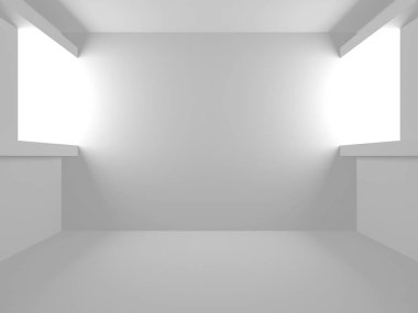 Fütüristik beyaz mimari tasarım arka plan