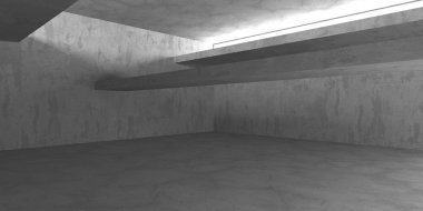 Karanlık beton boş oda. Modern mimari tasarım