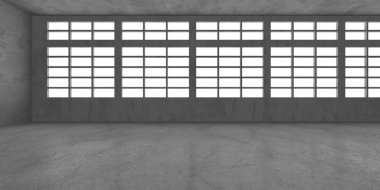 Karanlık beton boş oda. Modern mimari tasarım