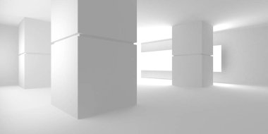 Fütüristik beyaz mimari tasarım arka plan