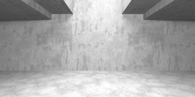 Karanlık beton boş oda. Modern mimari tasarım