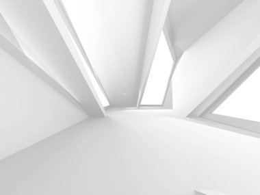 Fütüristik beyaz mimari tasarım arka plan