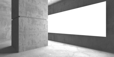 Karanlık beton boş oda. Modern mimari tasarım