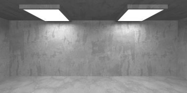 Karanlık beton boş oda. Modern mimari tasarım