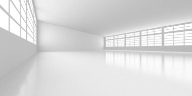 Fütüristik beyaz mimari tasarım arka plan