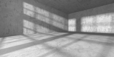 Karanlık beton boş oda. Modern mimari tasarım