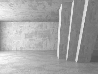 Karanlık beton boş oda. Modern mimari tasarım