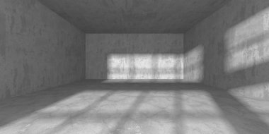 Karanlık beton boş oda. Modern mimari tasarım