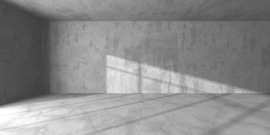 Karanlık beton boş oda. Modern mimari tasarım