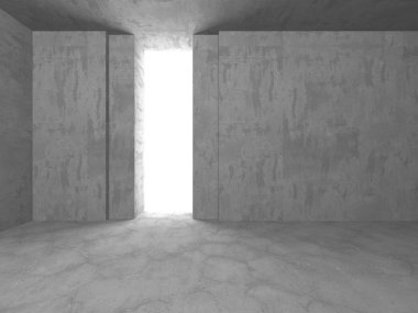 Karanlık beton boş oda. Modern mimari tasarım