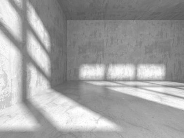 Karanlık beton boş oda. Modern mimari tasarım