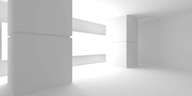 Fütüristik beyaz mimari tasarım arka plan