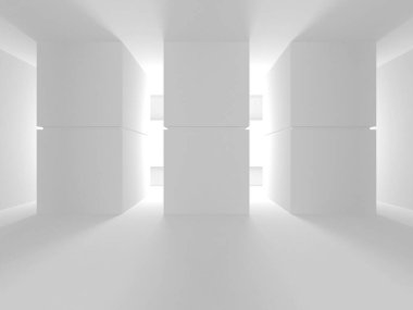 Fütüristik beyaz mimari tasarım arka plan