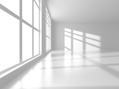 Fütüristik beyaz mimari tasarım arka plan