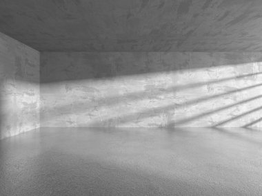 Karanlık beton boş oda. Modern mimari tasarım