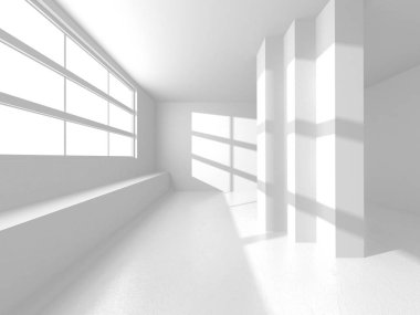 Fütüristik beyaz mimari tasarım arka plan