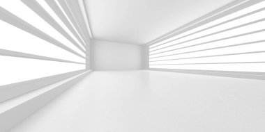 Fütüristik beyaz mimari tasarım arka plan