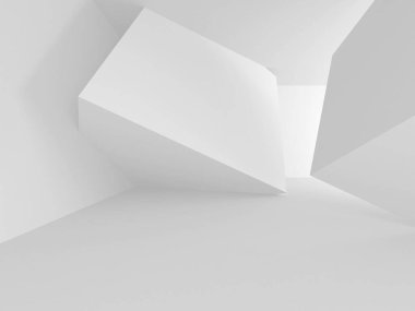 Fütüristik beyaz mimari tasarım arka plan