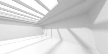 Fütüristik beyaz mimari tasarım arka plan