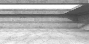 Karanlık beton boş oda. Modern mimari tasarım