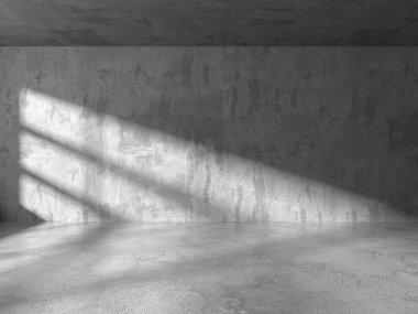 Karanlık beton boş oda. Modern mimari tasarım