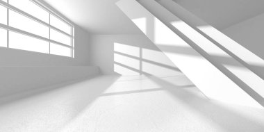 Fütüristik beyaz mimari tasarım arka plan