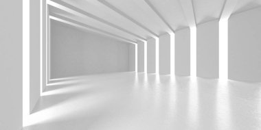 Fütüristik beyaz mimari tasarım arka plan