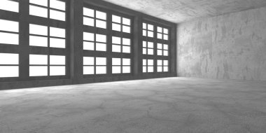 Karanlık beton boş oda. Modern mimari tasarım