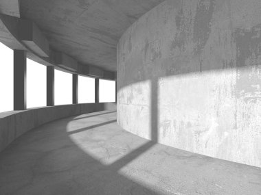 Karanlık beton boş oda. Modern mimari tasarım