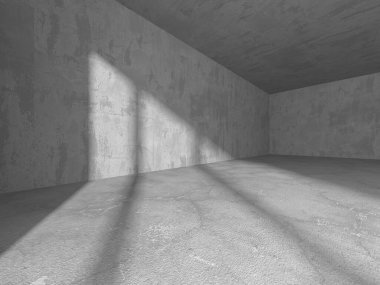 Karanlık beton boş oda. Modern mimari tasarım