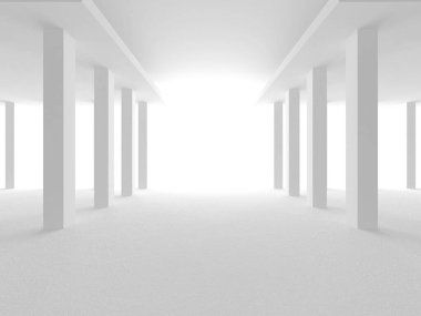 Fütüristik beyaz mimari tasarım arka plan