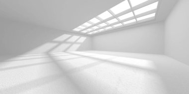 Fütüristik beyaz mimari tasarım arka plan