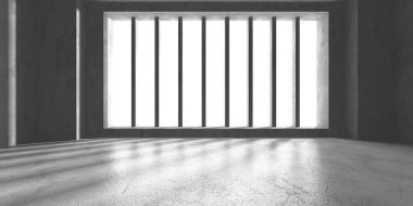 Karanlık beton boş oda. Modern mimari tasarım